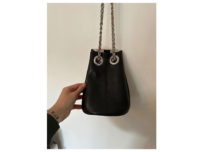 Borsa secchiello Delphine Delafon - Sacré Cœur Nero Argento Rosso - vista 5