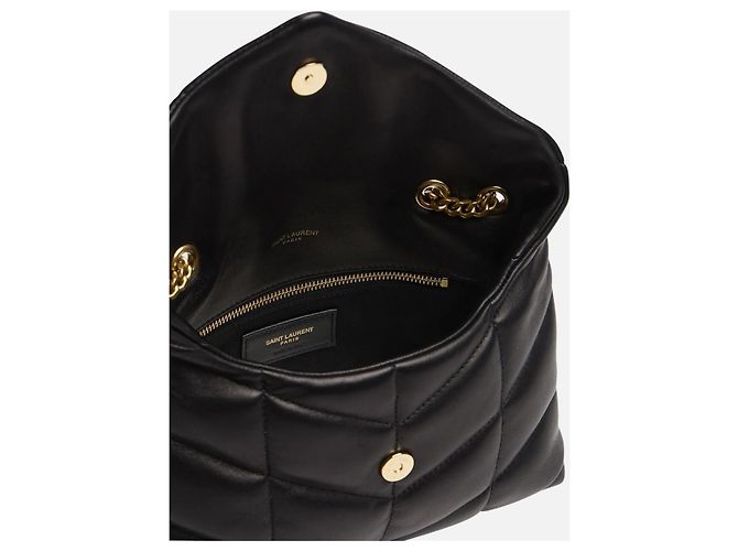 Borsa Saint Laurent Toy Puffer in pelle di agnello nera Nero - vista 3