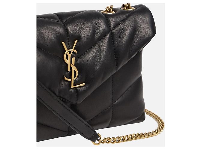 Borsa Saint Laurent Toy Puffer in pelle di agnello nera Nero - vista 4