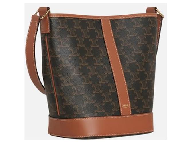 Triomphe Borsa secchiello Céline Small marrone in pelle - vista 2