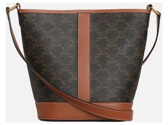 Triomphe Borsa secchiello Céline Small marrone in pelle - vista 3