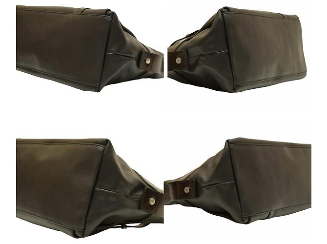 Lancel Black and Dark Brown Leather Hobo Shoulder Bag - view 5