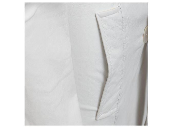 Giacca lunga in pelle Roberto Cavalli Bianco - vista 6