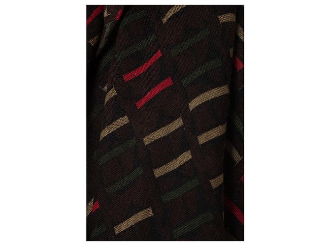 Carolina herrera, Sciarpa con logo stampato Marrone Rosso Verde Grigio - vista 6