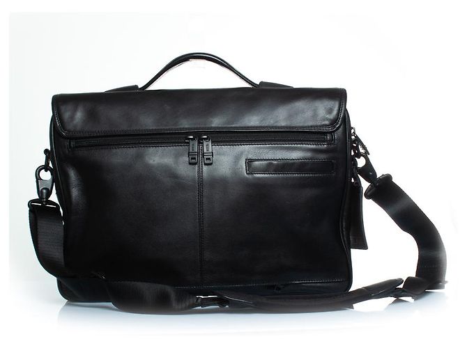 TUMI, Borsa portadocumenti Alpha slim in pelle con patta Nero - vista 2