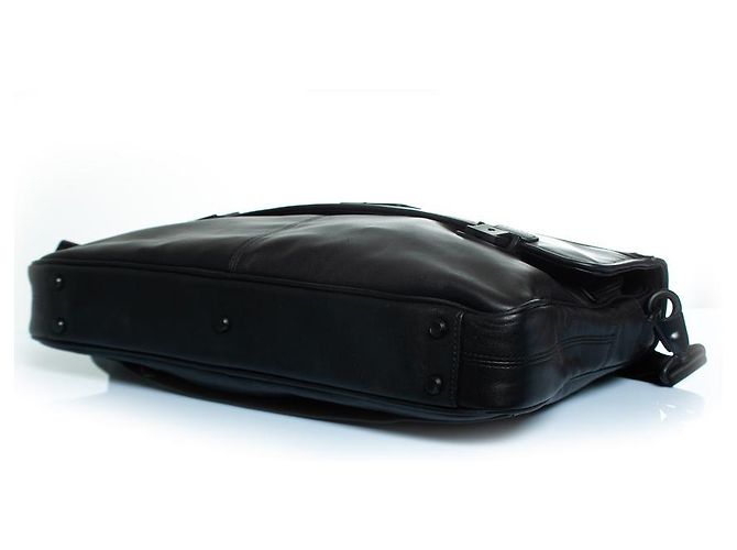 TUMI, Borsa portadocumenti Alpha slim in pelle con patta Nero - vista 3