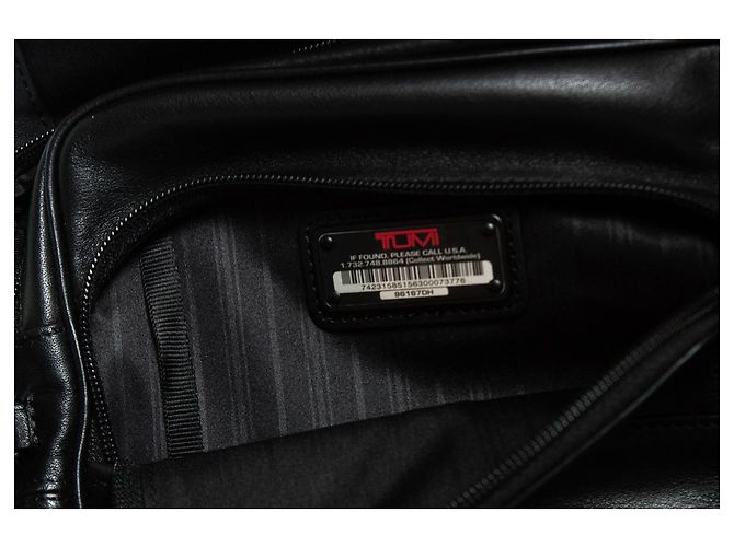 TUMI, Borsa portadocumenti Alpha slim in pelle con patta Nero - vista 5