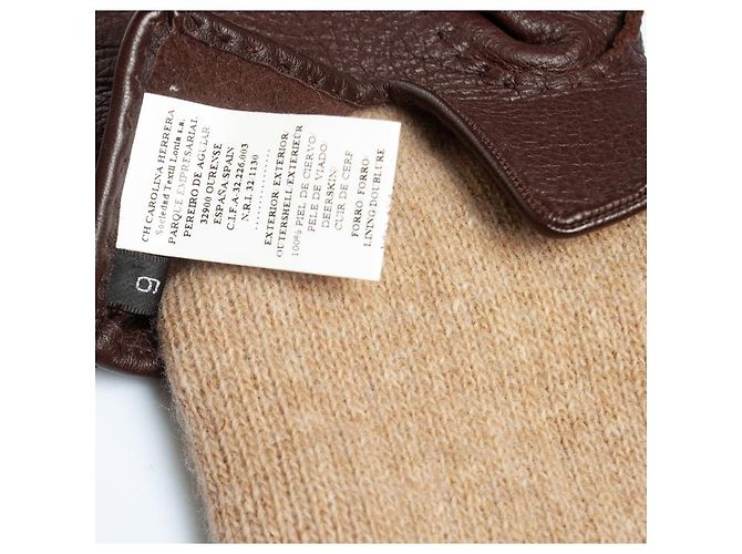 Carolina Herrera, Lederhandschuhe Braun - Ansicht 6