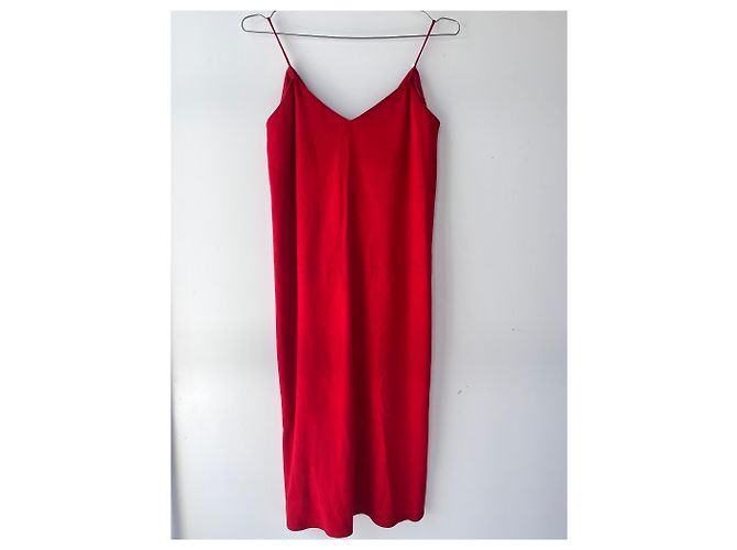 Autre Marque Vakko Rotes Wildlederkleid, S - Ansicht 6