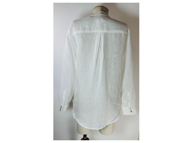 120% LINO Weiße Leinenbluse - Ansicht 3