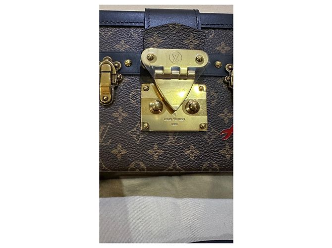 Bolso de hombro Louis Vuitton La Petite Malle Monogram y Cuero Castaño - vista 2