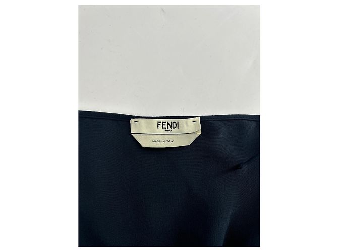 Fendi Kleid T.IT 42 aus Seide Blau - Ansicht 5
