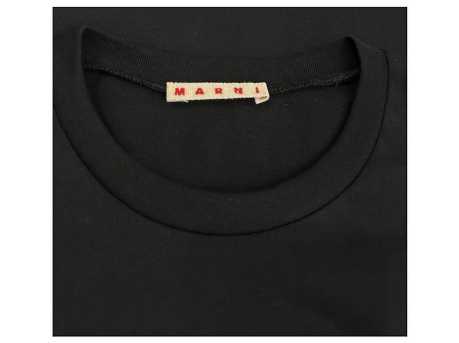 T-shirt Marni in cotone nero multicolore - vista 3