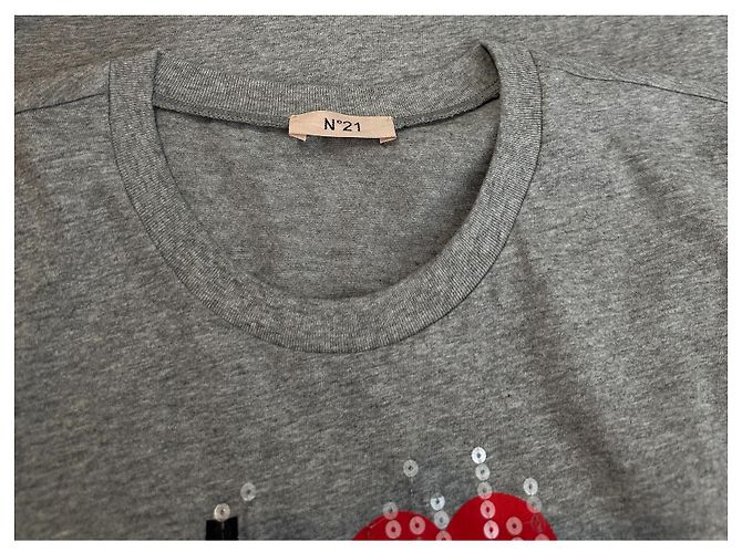 Camiseta de algodón gris No 21 - vista 4