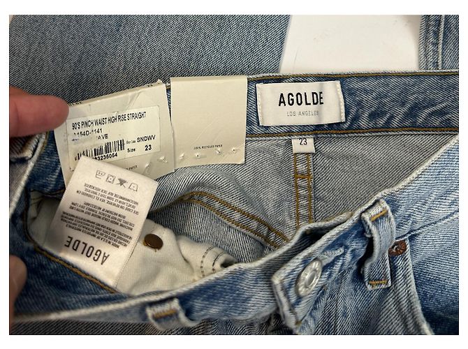 Autre Marque Vaqueros Agolde 90's Pinch Waist de Talle Alto Rectos Azules - vista 6