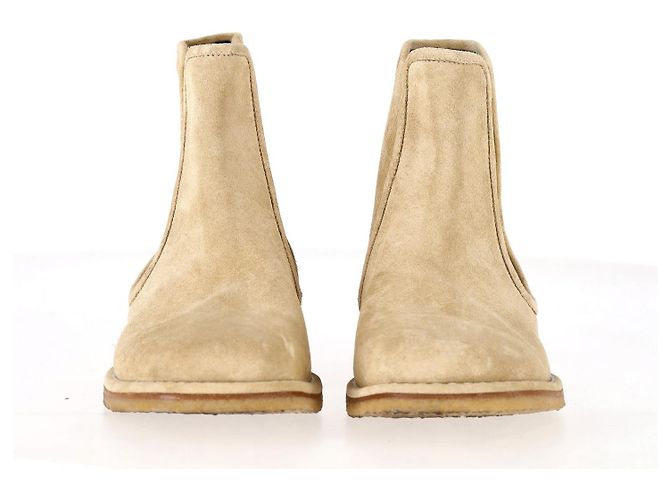 Stivaletti Chelsea Loewe in pelle scamosciata beige - vista 2