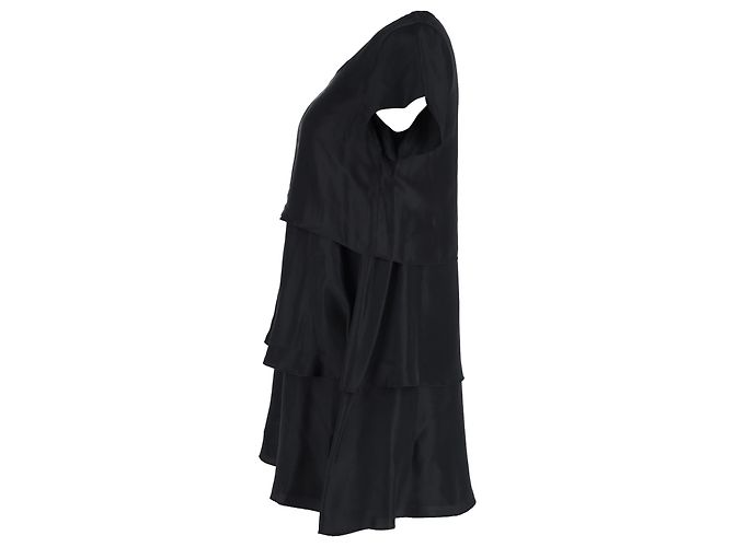 Miniabito a balze Joseph in cotone di seta nero - vista 2
