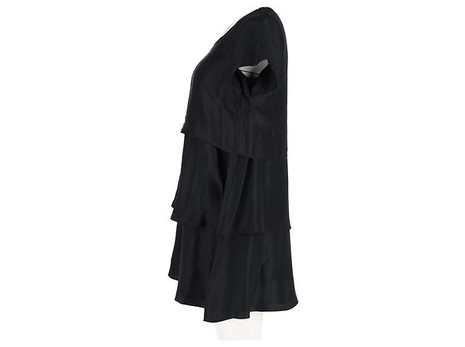 Miniabito a balze Joseph in cotone di seta nero - vista 5