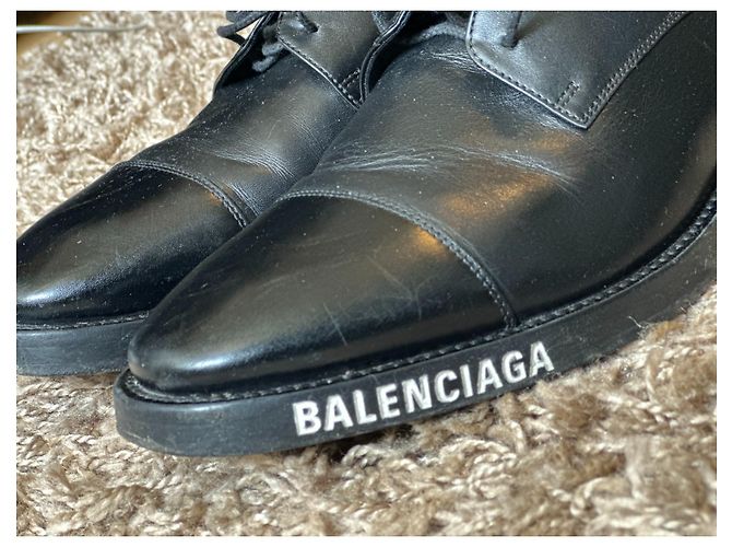 Mocassini Balenciaga in pelle nera Nero - vista 4