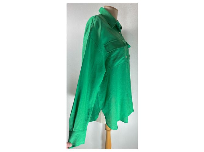 Autre Marque The Frankie Shop Camisa Oversize Verde - vista 3