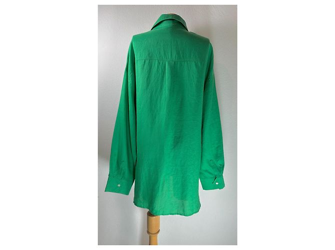 Autre Marque The Frankie Shop Camisa Oversize Verde - vista 4