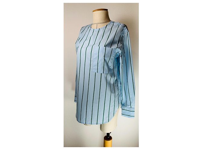 Top Marimekko Tavaton Kiskoraita a rayas azul de algodón - vista 2
