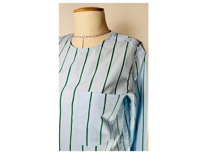 Top Marimekko Tavaton Kiskoraita a rayas azul de algodón - vista 4