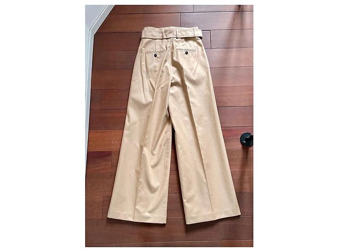 Pantalones anchos de algodón beige Weekend Max Mara - vista 3