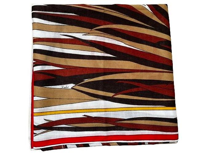 Splendido foulard in 100% cotone made in Italy, firmato EMILIO PUCCI. Bianco - vista 12