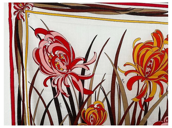 Splendido foulard in 100% cotone made in Italy, firmato EMILIO PUCCI. Bianco - vista 4