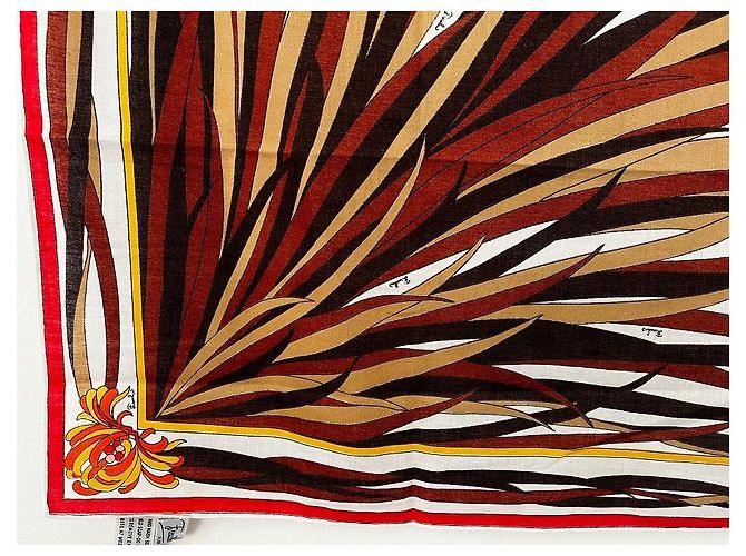 Splendido foulard in 100% cotone made in Italy, firmato EMILIO PUCCI. Bianco - vista 5