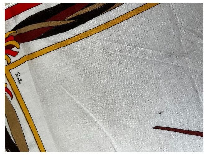 Splendido foulard in 100% cotone made in Italy, firmato EMILIO PUCCI. Bianco - vista 6