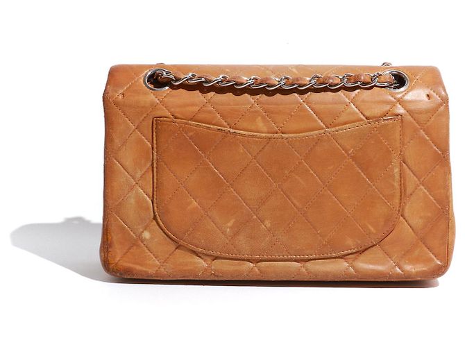CHANEL - Bolsa de dupla aba atemporal 23 em couro acolchoado marrom - vista 3