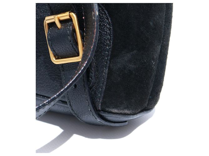 Bamboo GUCCI - Mochila mini em camurça preta e couro Preto - vista 5