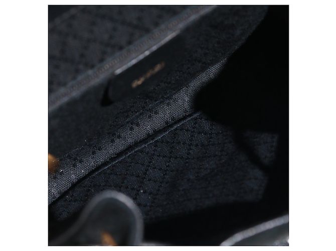Bamboo GUCCI - Mochila mini em camurça preta e couro Preto - vista 6