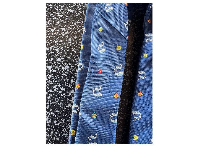 Cravatta in seta blu Salvatore Ferragamo - vista 4
