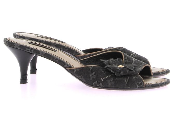 LOUIS VUITTON  Mules & clogs T.eu 39 cloth Grey - vista 3