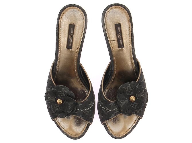 LOUIS VUITTON  Mules & clogs T.eu 39 cloth Grey - vista 6