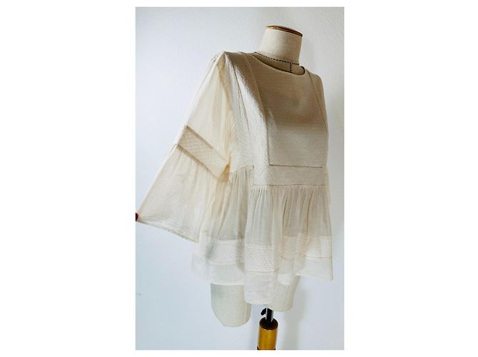 Top in cotone beige Closed - vista 2