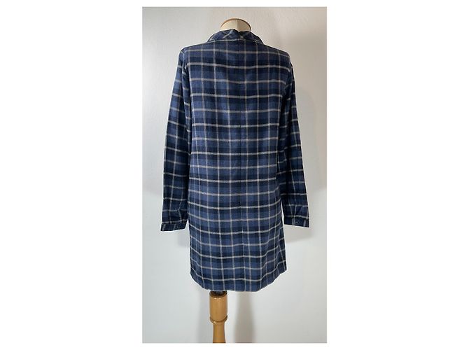Apc Hemdkleid Gingham Blau Baumwolle - Ansicht 4