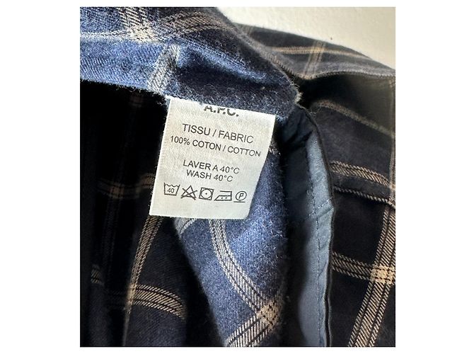 Apc Hemdkleid Gingham Blau Baumwolle - Ansicht 7