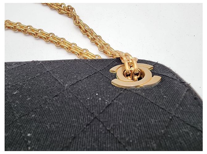 Borsa a tracolla in tessuto con catena Chanel Mademoiselle Bijoux Nero - vista 12