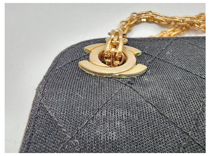 Borsa a tracolla in tessuto con catena Chanel Mademoiselle Bijoux Nero - vista 13