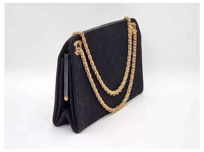 Borsa a tracolla in tessuto con catena Chanel Mademoiselle Bijoux Nero - vista 2