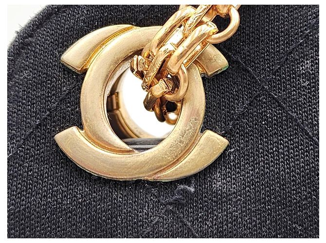 Borsa a tracolla in tessuto con catena Chanel Mademoiselle Bijoux Nero - vista 8