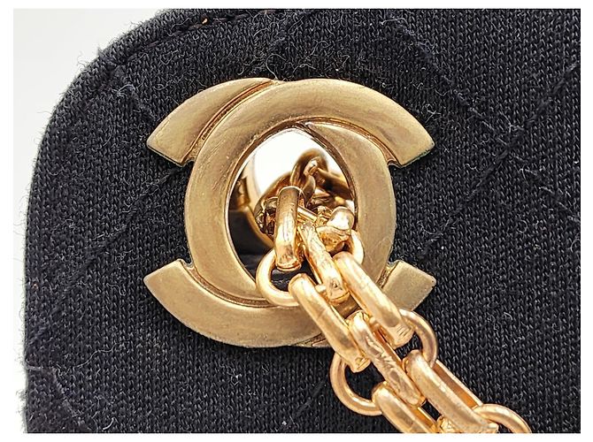Borsa a tracolla in tessuto con catena Chanel Mademoiselle Bijoux Nero - vista 9