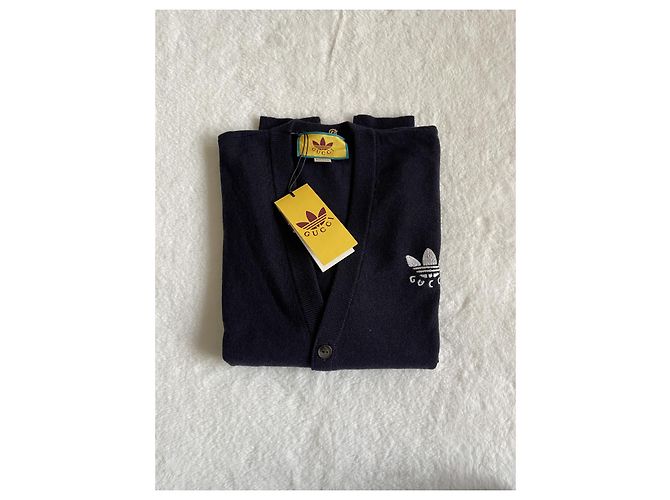 Gucci x Adidas Strickjacke aus Wolle marineblau - Ansicht 3