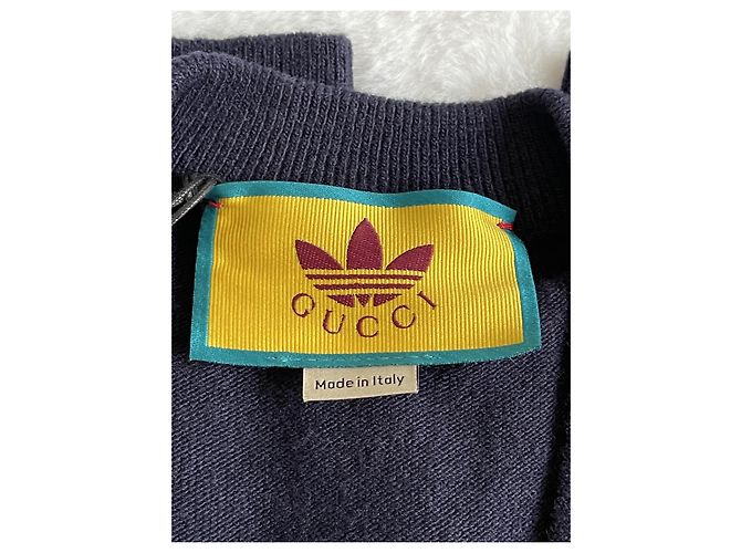 Gucci x Adidas Strickjacke aus Wolle marineblau - Ansicht 5