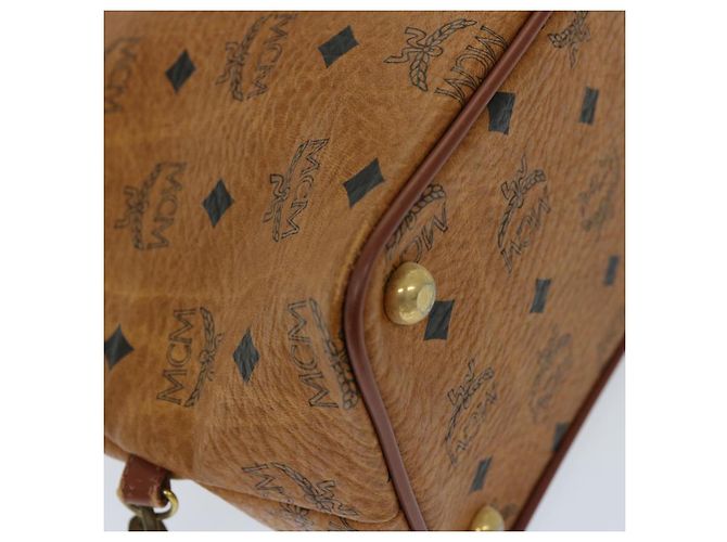 Borsa a mano MCM Vicetos Logogram in pelle PVC 2modo Brown Auth 69734 - vista 14