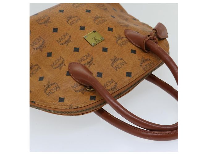 Borsa a mano MCM Vicetos Logogram in pelle PVC 2modo Brown Auth 69734 - vista 6